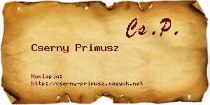 Cserny Primusz névjegykártya